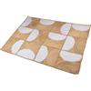 DRW Tappeto in iuta con semicircoli in naturale e bianco 230x160x1 cm