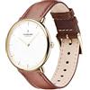 Nordgreen orologio di design scandinavo - analogico al quarzo, argento/oro, cinturini in pelle/rete intercambiabili, elegante, unisex, resistente all'acqua, moderno, modello Native