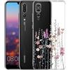 Kaywzo Cover per Huawei P20 Pro,Custodia in Trasparente TPU con Modello del Modelli di Fiori Colorati,Ultra Sottile Donna Silicone Phone Protezione Case Cover-3