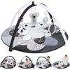 COTTONBEBE 4 IN 1 Palestrina Neonato con 5 Giocattoli Interattivo,Palestrina Bambini Tummy Time,Archi Regolabili,Antiscivolo Addensato