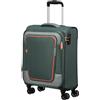 American Tourister Pulsonic - Spinner S, bagagli a mano espandibile, 55 cm, 40,5/43,5 L, verde (foresta scura)