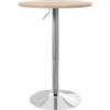 HOMCOM Tavolo da bar rotondo, tavolo alto da cucina, mangia in piedi regolabile in altezza 69-91 cm, con piano girevole a 360°, base in acciaio naturale e grigio