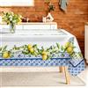 Arquiel Tovaglia Rettangolare Floreale, Tovaglie Limone Antimacchia Floreale Impermeabile, Copritavolo Stampato Lavabile Tessuto Per Ristorante Primavera Estate Cucina Decorazione (140x180 Cm)