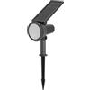 EGLO Lampada a LED a energia solare Sambuco, lampada per esterni con paletto per interrare, faretto solare con accensione e spegnimento via telecomando, plastica nera, bianco caldo, RGB, IP44
