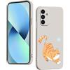 WOKEZ Cover per Samsung Galaxy A55 5G con Gatti Grassi, Protezione Liquido Silicone Custodia per Samsung A55 5G, Morbida Antigraffio Full Body Case Protettiva-Bianco15