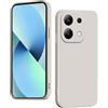 WOKEZ Cover per Xiaomi Redmi Note 13 4G, Silicone Liquido Custodia per Redmi Note 13 4G, Morbida Antigraffio Full Body Case Protettiva-Bianco