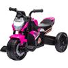 AIYAPLAY Triciclo Elettrico per Bambini 18-36 Mesi 3 in 1 con Fari, Musica e Clacson, in PP e Acciaio, 75x43x47 cm, Rosa