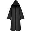 ITODA Jedi Robe Mantello con Cappuccio, da Cavaliere, Costume da Vampiro, con Cappuccio, Tunica da Mago, per Adulti e Bambini(Nero,Adulti)
