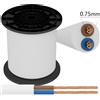 Aigostar Cavo elettrico H05VV-F 2 x 0,75 mm2 matassa 150mt guaina bianca Aigostar