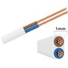Aigostar Cavo elettrico H05VVH2-F 2 x 1,0 mm2 1 metro guaina bianca piatta (venduto a metro) Aigostar