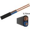 Aigostar Cavo elettrico H03VVH2-F 2 x 0,75 mm2 1 metro guaina nera piatta (venduto a metro) Aigostar
