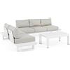 Set salotto KONNOR con 2 divani e 1 tavolino in alluminio bianco