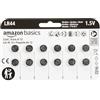 Amazon Basics, 12 batterie a celle al litio LR44, 1,5 volt, lunga durata, senza mercurio