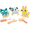 Janod - Il Mio Primo Gioco di Costruzione - 3 Piccoli Animali - Gatto, Cane, Coniglio - 53 Accessori - Sviluppa Destrezza & creatività - dai 3 Anni - J06450