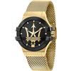 Maserati Orologio Maserati Potenza uomo R8853108006 Maglia Milanese Oro Dorato 42 mm Nera