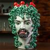 CERAMICHE CALTAGIRONE Testa moro Siciliana in ceramica caltagirone mod. Uomo Medusa cm 40