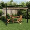 vidaXL Gazebo da Giardino con Tetto Retrattile Tortora 3x3 m Alluminio vidaXL