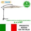 FP-TECH OMBRELLONE DA GIARDINO DECENTRATO 3X3 ORIENTABILE PARASOLE BEIGE ESTERNO BAR