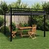 vidaXL Gazebo da Giardino con Tetto Retrattile Tortora 3x3 m Alluminio vidaXL