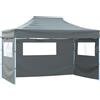 vidaXL Gazebo Professionale Pieghevole 3 Pareti 3x4m Acciaio Antracite Tenda vidaXL