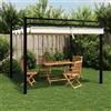 vidaXL Gazebo da Giardino con Tetto Retrattile Tortora 3x3 m Alluminio vidaXL