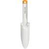 Fiskars Trapiantatore per piantare e trapiantare, Lunghezza: 29,1 cm, Bianco/Arancione, FiberComp/Acciaio di qualità, Light, 1027033