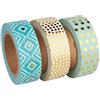 Rayher Set Washi Tape Mint/Gold Foil, 15Mm, 3 Design Á 10M, Box 30M, 60891000