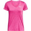 Under Armour Tech V-Neck Twist Short-Sleeve T-Shirt, Donna, Rosa Brillante, XXL