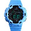 TONSHEN Orologi da Polso da Uomo Fashion Quadrante Grande 50M Impermeabile LED Elettronico Doppio Tempo Outdoor Sportivo Digitale Orologio Allarme Cronometro Data (Blu Chiaro)