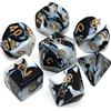 CREEBUY, Set di dadi poliedrici bianchi e neri per dungeon e dragons, D&D pathfinder, set di 7 dadi per giochi di ruolo, con sacchetto