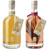Villa Laviosa 2 Bottiglie Liquore Grappa al Fieno e Cirmolo da 70 cl. Aromatizzata Italiana Erbe Gradazione confezione, Grappa al Fieno e Cirmolo set 2 bottiglie