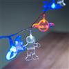 Lights4fun - Catena di 12 Luci LED con astronauti e pianeti a batterie