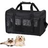 BYZESTY Borsa per il trasporto per cani e gatti, pieghevole, per il trasporto di cani, con tracolla regolabile, per auto, aviatori e treni (nero, M)