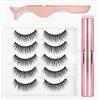 Brrnoo Ciglia Magnetiche, 3 Paia di Ciglia Finte Naturali 3D, Ciglia Magnetiche Riutilizzabili e Eyeliner Magnetico Impermeabile, Eyeliner Magnetici a Lunga Durata con Strumento per il Trucco delle Ciglia