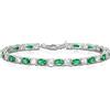 Diamond Treats Bracciale Tennis in Argento 925 con Pietre Ovali Verdi e Bianche, Bracciale Tennis Donna in Argento Streling 925, Bracciale Verde Smeraldo Donna, Gioielli Donna con Scatola Regalo