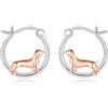 ONEFINITY Orecchini a cerchio con bassotto, in argento Sterling 925, per donne, Argento sterling