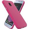 OXYN Cover Compatibile per Samsung Galaxy J7 2017, Custodia SOFT TOUCH Opaca Morbida Gel TPU Silicone Resistente Flessibile Case Guscio Antiurto Posteriore Protettiva Proteggi (Fucsia)