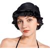 haozaikeji Cuffia da nuoto a turbante da donna, a pieghe, con capelli lunghi e corti, elastica, comoda e alla moda, protezione per le orecchie, facile da indossare e togliere