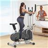 Cowmew Ellittiche, 2 in 1 Ellittica e Cyclette con Sedile, Monitor LCD, Resistenza regolabile, Pedali Antiscivolo, Macchina per l'allenamento Ellittico, Stepper per l'allenamento Cardio da Casa