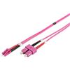 DIGITUS DK-2532-02-4 - Cavo In Fibra Ottica OM4 - 2 m - da LC a SC - Duplex - 1/10/40/100 Gbit/s - Cavo LAN In Fibra Ottica Multimodale MM - Tipo Di Fibra: 50/125 µ - Viola (Violet)