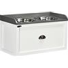 PawHut Ciotole per Cani Rialzate in Acciaio Inox, Portaciotole in Legno con Cassetto Portaoggetti per Cani Grandi, 60x30x36 cm, Bianco