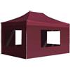 vidaXL Gazebo Professionale Pieghevole Alluminio Pareti 4,5x3m Rosso