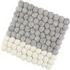cilio Sottobicchieri Lana Due, lavabili in lana di pecora, per pentole calde, piatti, teglie e padelle, resistenti al calore fino a 100 °C, palline di feltro 21 × 21 cm, quadrato, grigio-bianco