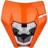 JFG RACING Faro Led Moto,Universale Faro Anteriore Moto LED per KTM EXC125 EXC250 SX250 SXF250 EXC450 SX350 SXF450 EXC525 640LC4 Dirt Bike Enduro Supermoto BETA Derbi 50cc-Arancione