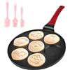 WEGREAT Padella per pancake da 26 cm, antiaderente: sette fori, crepes maker con animale, pancake, pancake maker per induzione, gas, ecc, padella per uova fritte per omelette, frittelle, hamburger