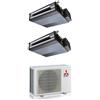 Mitsubishi Electric Climatizzatore Condizionatore MITSUBISHI Dual Split 9+9 Serie SEZ-M CANALIZZATO Inverter CANALIZZABILE Con MXZ-2F42VF WI-FI OPTIONAL 9000+9000 A+++/A++ R-32