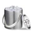 Relaxdays Secchiello per Il Ghiaccio con Coperchio, Glacette a Doppia Parete in Acciaio Inox, 1,5 Litri, Argentato, Silicone
