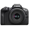 Canon EOS R100 + 18-45mm IS STM - Fotocamera Digitale Compatta Mirrorless 4K - 24,1 MP - Dual Pixel CMOS AF, DIGIC 8 - Scatto a 6,5fps - Macchina Fotografica Wifi e Bluetooth, GPS, Rilevamento Volto