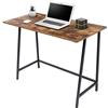 BAKAJI Scrivania Tavolo da Lavoro Porta Pc Computer Piano in Legno MDF Effetto Anticato con Struttura in Metallo Arredamento Casa Ufficio Design Moderno Industriale Dimensione 100 x 50 x H75 cm