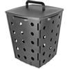 Fishtec Compostiera da Giardino 17 L - Contenitore per Composto per rifiuti organici - Secchio da esterno con Coperchio - Fabbricazione concime 100% naturale - 35 x 28 x 28 cm - Plastica - Grigio